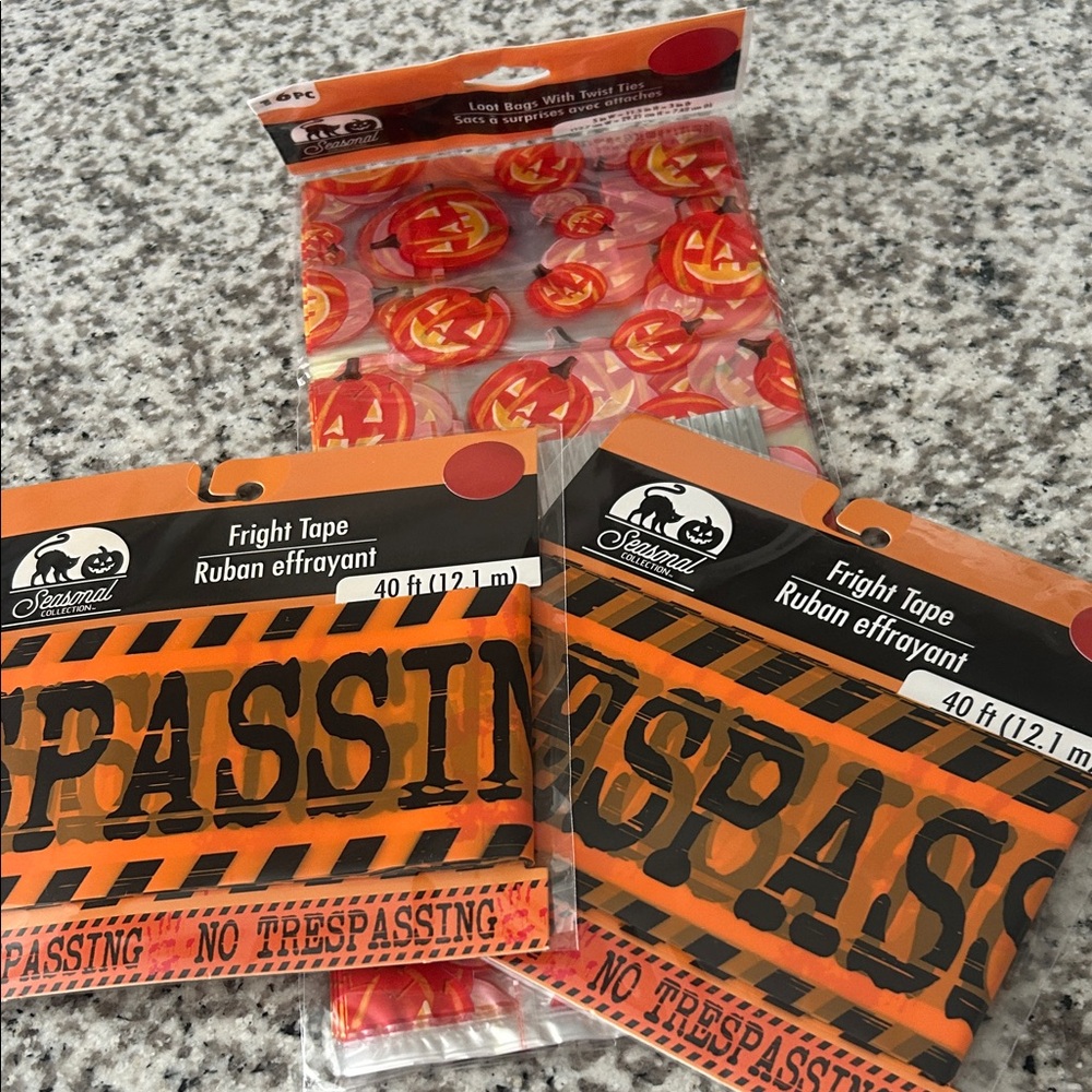 Fright Tape and Loot Bags with Twist Ties